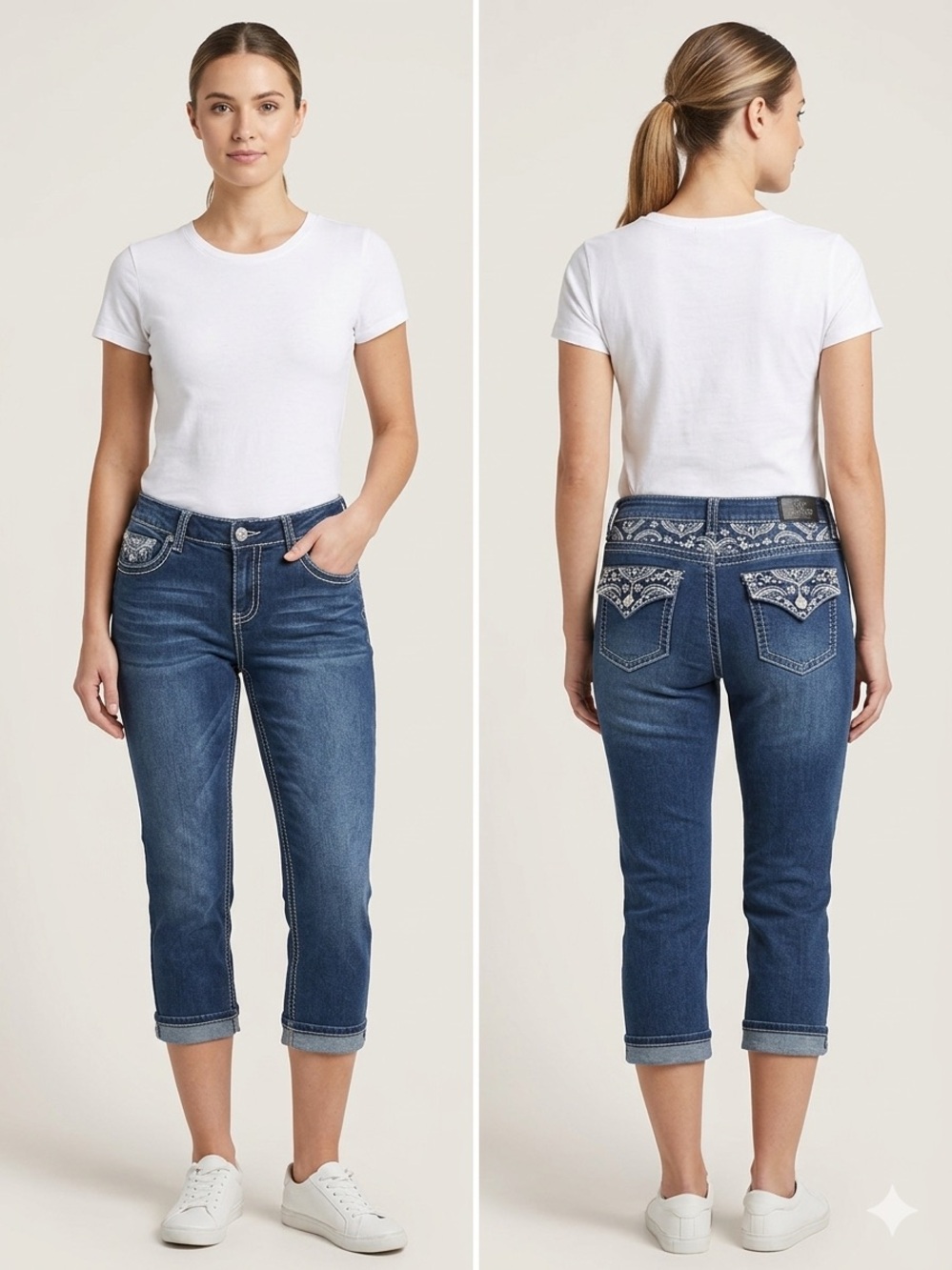 Indigo Women’s Dark Wash Cropped Jeans